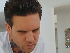 Tattooed guy is about to fuck his best friend&#039;s wife, Lela Star, until both of them cum