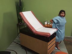 Insatiable babe is masturbating in front of her gynecologist, because he likes to watch it