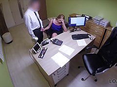 Slutty blonde got fucked during a job interview and enjoyed ...