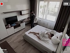 Horny maintenance guy decided to fuck a sleeping girl, but s...