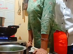 Indian milf is getting fucked in the kitchen instead of making lunch for her husband