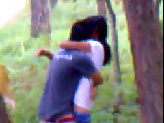 Indian couple is doing it in a local forest, although someon...